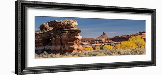 USA, Utah. Autumn panoramic, Needles District of Canyonlands National Park.-Judith Zimmerman-Framed Photographic Print