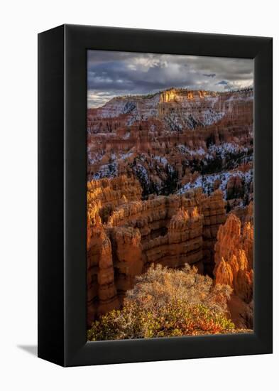 USA, Utah, Bryce Canyon National Park. Fall Snow on Rock Formations-Jay O'brien-Framed Premier Image Canvas