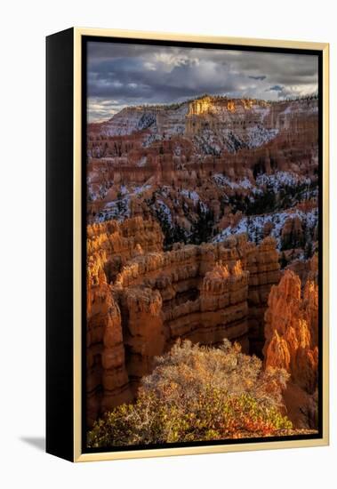 USA, Utah, Bryce Canyon National Park. Fall Snow on Rock Formations-Jay O'brien-Framed Premier Image Canvas