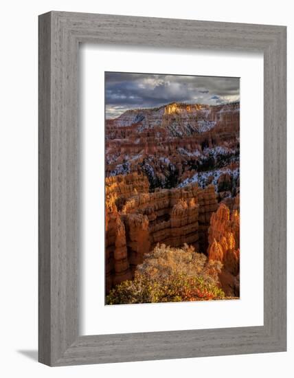 USA, Utah, Bryce Canyon National Park. Fall Snow on Rock Formations-Jay O'brien-Framed Photographic Print