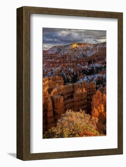 USA, Utah, Bryce Canyon National Park. Fall Snow on Rock Formations-Jay O'brien-Framed Photographic Print