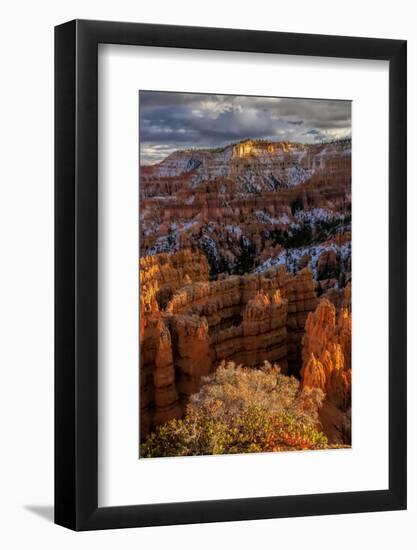 USA, Utah, Bryce Canyon National Park. Fall Snow on Rock Formations-Jay O'brien-Framed Photographic Print
