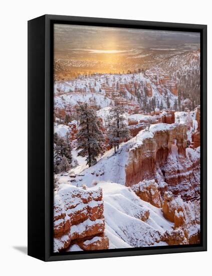 USA, Utah, Bryce Canyon National Park, Sunrise from Sunrise Point after Fresh Snowfall-Ann Collins-Framed Premier Image Canvas