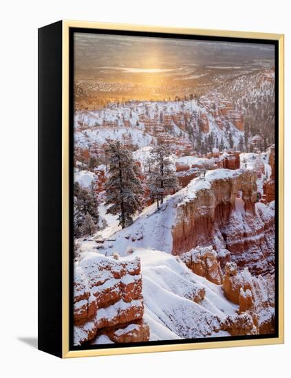 USA, Utah, Bryce Canyon National Park, Sunrise from Sunrise Point after Fresh Snowfall-Ann Collins-Framed Premier Image Canvas