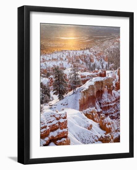 USA, Utah, Bryce Canyon National Park, Sunrise from Sunrise Point after Fresh Snowfall-Ann Collins-Framed Photographic Print