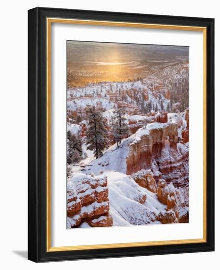 USA, Utah, Bryce Canyon National Park, Sunrise from Sunrise Point after Fresh Snowfall-Ann Collins-Framed Photographic Print