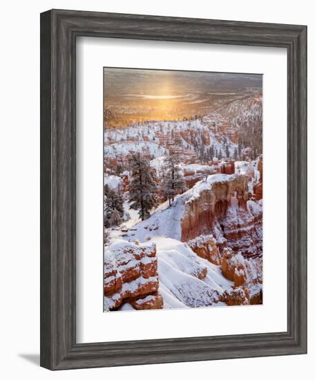 USA, Utah, Bryce Canyon National Park, Sunrise from Sunrise Point after Fresh Snowfall-Ann Collins-Framed Photographic Print