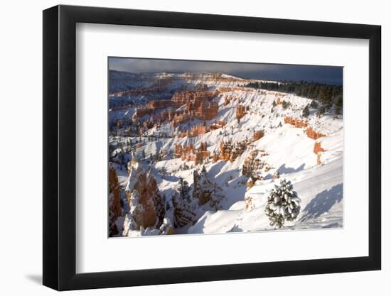 USA, Utah, Bryce Canyon National Park. Winter sunrise on snow-covered landscape.-Jaynes Gallery-Framed Photographic Print