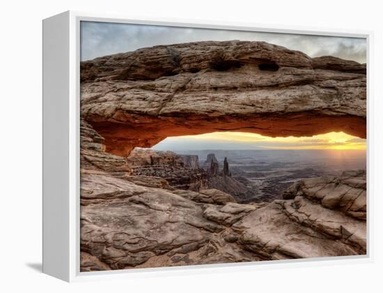 USA, Utah, Canyonlands National Park, Mesa Arch at Sunrise-Mark Sykes-Framed Premier Image Canvas
