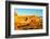 USA, Utah, Capitol Reef National Park. Eroded rock formations and mountain.-Jaynes Gallery-Framed Photographic Print