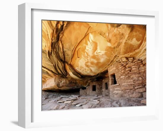 USA, Utah, Fallen Roof Ruin Cliff Dwelling-Mark Sykes-Framed Photographic Print