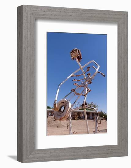 USA, Utah, Highway 24, Deserted Place, Metal Figures-Catharina Lux-Framed Photographic Print