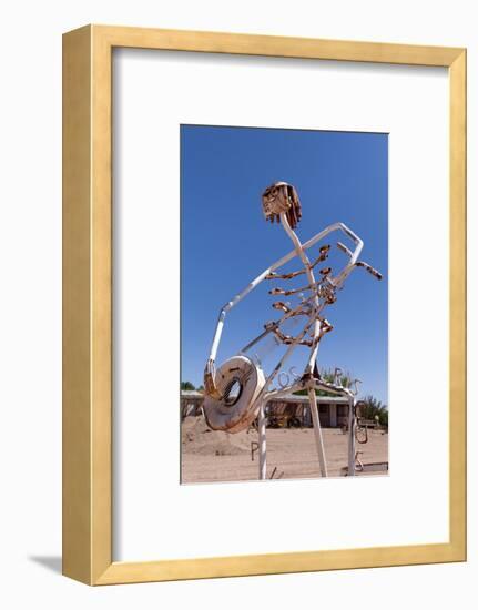 USA, Utah, Highway 24, Deserted Place, Metal Figures-Catharina Lux-Framed Photographic Print