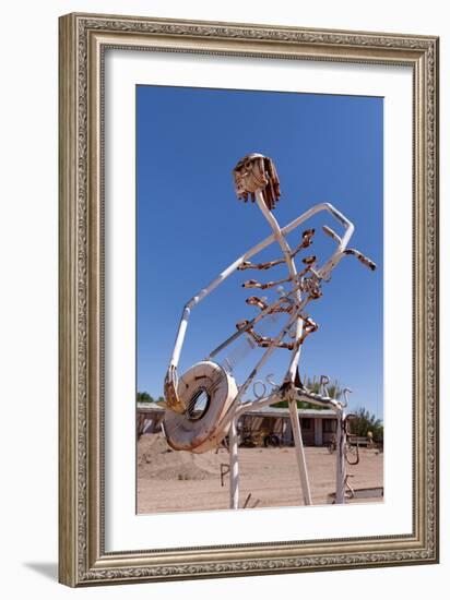 USA, Utah, Highway 24, Deserted Place, Metal Figures-Catharina Lux-Framed Premium Photographic Print