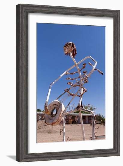 USA, Utah, Highway 24, Deserted Place, Metal Figures-Catharina Lux-Framed Premium Photographic Print