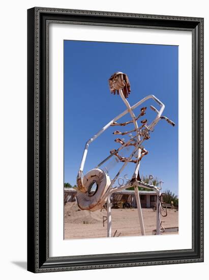 USA, Utah, Highway 24, Deserted Place, Metal Figures-Catharina Lux-Framed Premium Photographic Print