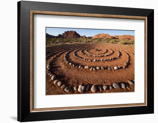 USA, Utah, Ivins, Red Mountain Resort, spiral meditation labyrinth. (PR)-Merrill Images-Framed Photographic Print