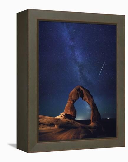 USA, Utah, Moab, Arches National Park, Delicate Arch and Milky Way-Michele Falzone-Framed Premier Image Canvas