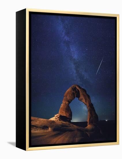 USA, Utah, Moab, Arches National Park, Delicate Arch and Milky Way-Michele Falzone-Framed Premier Image Canvas
