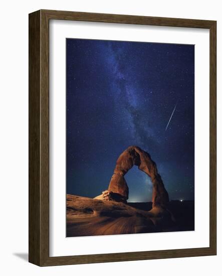 USA, Utah, Moab, Arches National Park, Delicate Arch and Milky Way-Michele Falzone-Framed Photographic Print