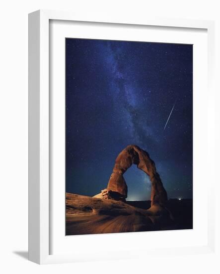 USA, Utah, Moab, Arches National Park, Delicate Arch and Milky Way-Michele Falzone-Framed Photographic Print