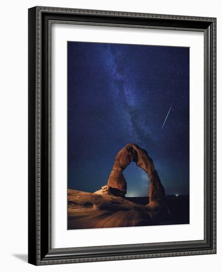 USA, Utah, Moab, Arches National Park, Delicate Arch and Milky Way-Michele Falzone-Framed Photographic Print