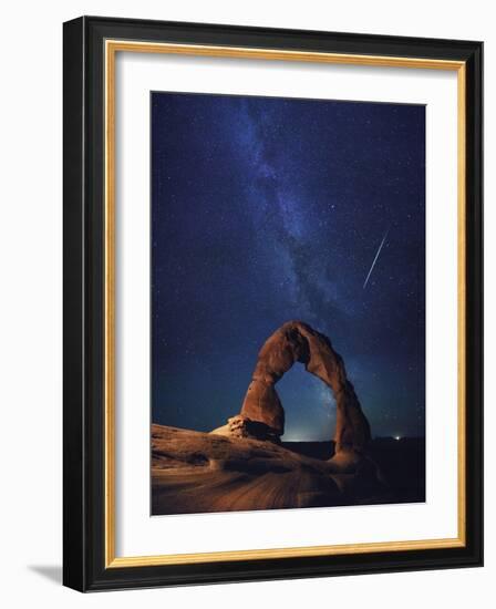 USA, Utah, Moab, Arches National Park, Delicate Arch and Milky Way-Michele Falzone-Framed Photographic Print