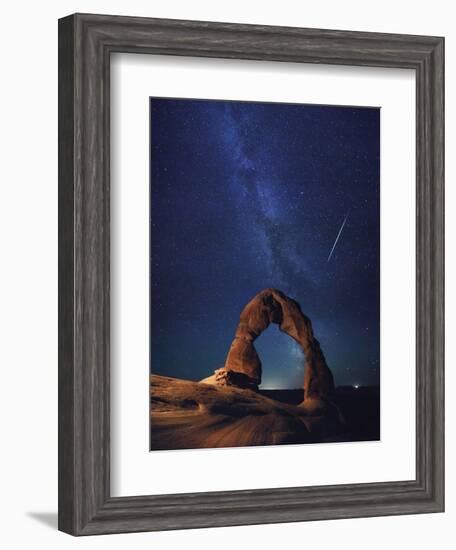 USA, Utah, Moab, Arches National Park, Delicate Arch and Milky Way-Michele Falzone-Framed Photographic Print