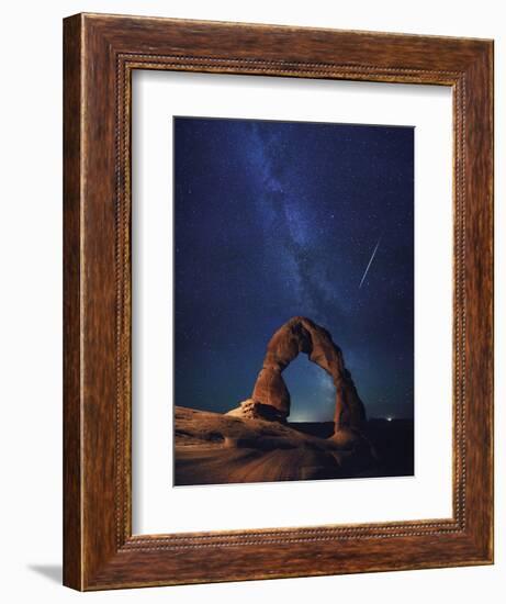 USA, Utah, Moab, Arches National Park, Delicate Arch and Milky Way-Michele Falzone-Framed Photographic Print