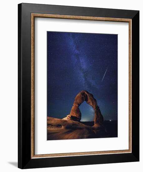 USA, Utah, Moab, Arches National Park, Delicate Arch and Milky Way-Michele Falzone-Framed Photographic Print