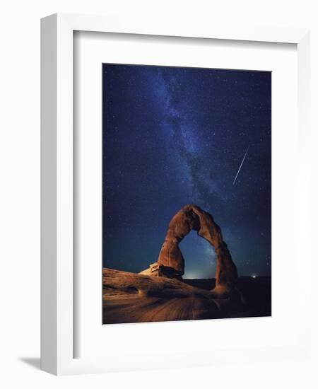 USA, Utah, Moab, Arches National Park, Delicate Arch and Milky Way-Michele Falzone-Framed Photographic Print