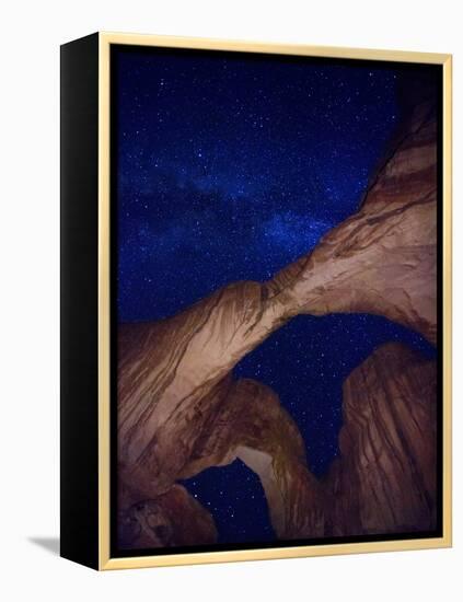 USA, Utah, Moab, Arches National Park, Double Arch and Milky Way-Michele Falzone-Framed Premier Image Canvas
