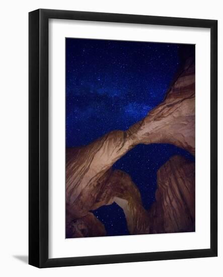 USA, Utah, Moab, Arches National Park, Double Arch and Milky Way-Michele Falzone-Framed Photographic Print