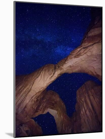 USA, Utah, Moab, Arches National Park, Double Arch and Milky Way-Michele Falzone-Mounted Photographic Print