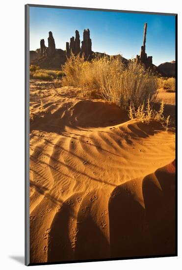 USA, Utah, Monument Valley. Totem Pole Formation and Sand Dunes-Jaynes Gallery-Mounted Photographic Print