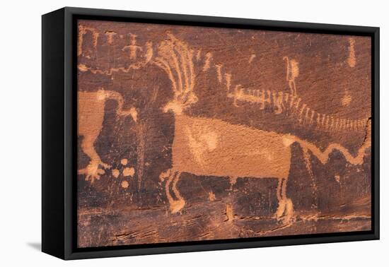 USA, Utah. Procession Petroglyph Panel, detail, Bears Ears National Monument.-Judith Zimmerman-Framed Premier Image Canvas