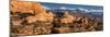 USA, Utah. Sandstone formations in Sand Flats Recreation Area with La Sal Mountain Range, near Moab-Judith Zimmerman-Mounted Photographic Print