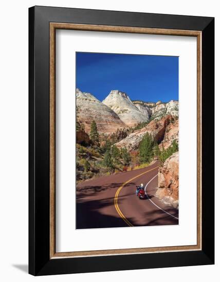 Usa, Utah, Zion National Park, Highway 9, Zion Park Boulevard-Alan Copson-Framed Photographic Print