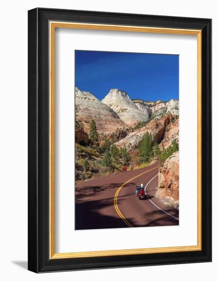 Usa, Utah, Zion National Park, Highway 9, Zion Park Boulevard-Alan Copson-Framed Photographic Print