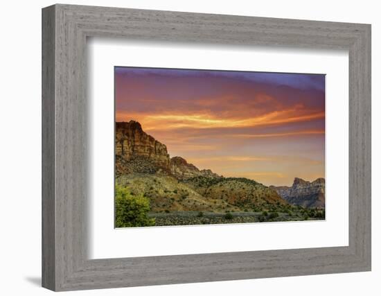 USA, Utah, Zion National Park. Mountain Landscape-Jay O'brien-Framed Photographic Print