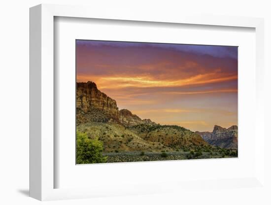 USA, Utah, Zion National Park. Mountain Landscape-Jay O'brien-Framed Photographic Print