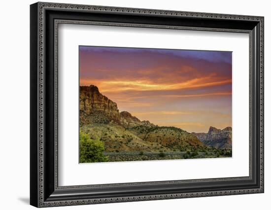 USA, Utah, Zion National Park. Mountain Landscape-Jay O'brien-Framed Photographic Print