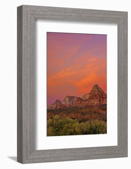 USA, Utah, Zion National Park. Mountain Landscape-Jay O'brien-Framed Photographic Print