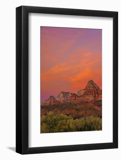 USA, Utah, Zion National Park. Mountain Landscape-Jay O'brien-Framed Photographic Print