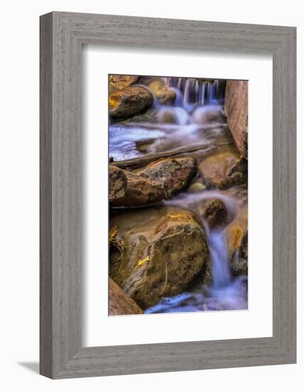 USA, Utah, Zion National Park. Rocks in Stream-Jay O'brien-Framed Photographic Print