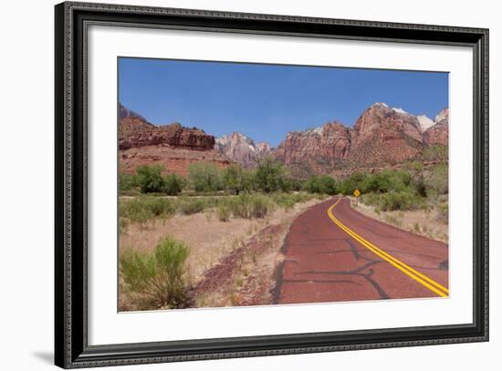 USA, Utah, Zion National Park, Street-Catharina Lux-Framed Photographic Print