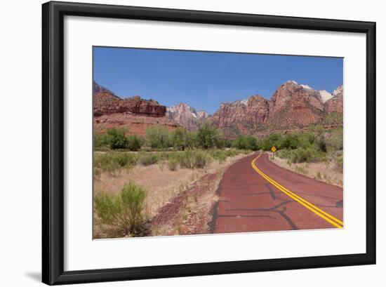 USA, Utah, Zion National Park, Street-Catharina Lux-Framed Photographic Print