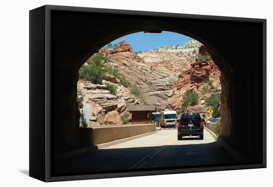 USA, Utah, Zion National Park, Tunnel-Catharina Lux-Framed Premier Image Canvas