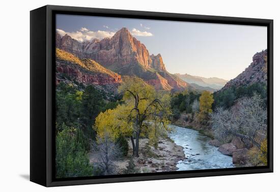 USA, Utah, Zion National Park, Virgin River and the Watchman-Jamie & Judy Wild-Framed Premier Image Canvas