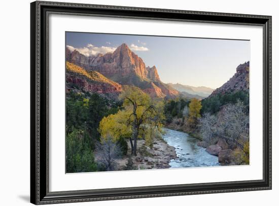 USA, Utah, Zion National Park, Virgin River and the Watchman-Jamie & Judy Wild-Framed Photographic Print